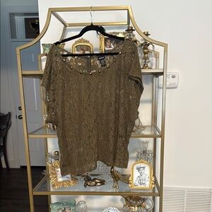 Torrid Olive Lace Women's Blouse